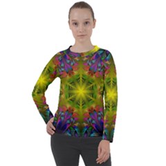 Fractal Abstract Background Pattern Women s Long Sleeve Raglan Tee