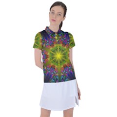 Fractal Abstract Background Pattern Women s Polo Tee