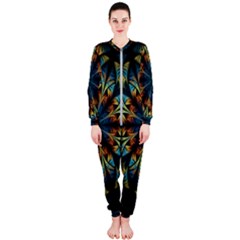 Fractal Flower Fantasy Floral Onepiece Jumpsuit (ladies)  by Wegoenart