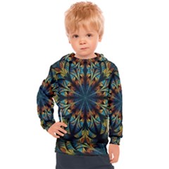 Fractal Flower Fantasy Floral Kids  Hooded Pullover by Wegoenart