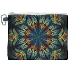 Fractal Flower Fantasy Floral Canvas Cosmetic Bag (xxl) by Wegoenart