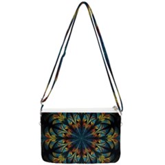 Fractal Flower Fantasy Floral Double Gusset Crossbody Bag