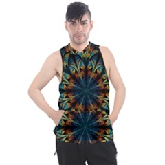 Fractal Flower Fantasy Floral Men s Sleeveless Hoodie by Wegoenart