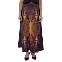 Fractal Art Abstract Pattern Flared Maxi Skirt