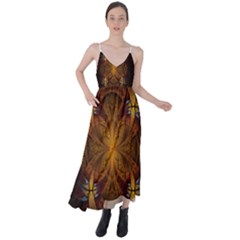 Fractal Art Abstract Pattern Tie Back Maxi Dress