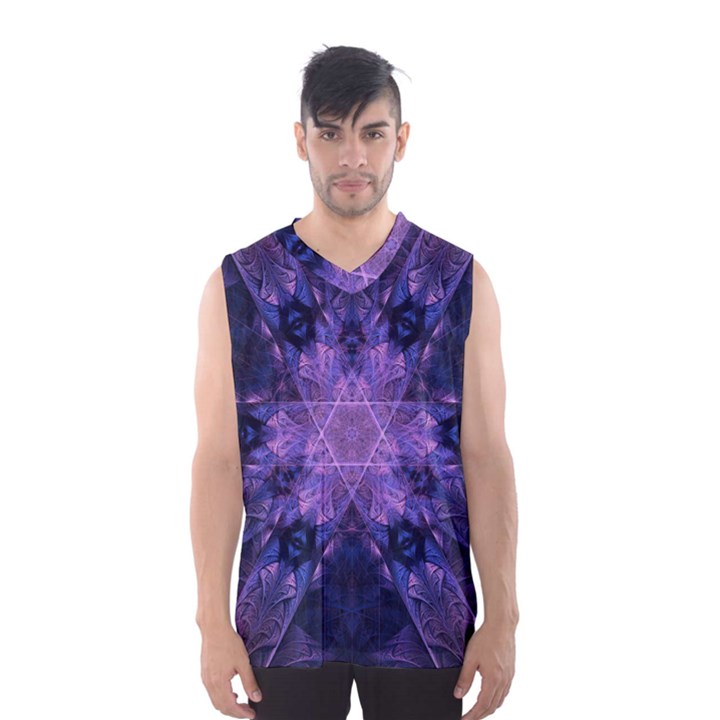 Fractal Symbol Pattern Design Men s Basketball Tank Top