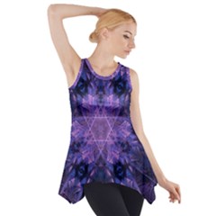 Fractal Symbol Pattern Design Side Drop Tank Tunic by Wegoenart