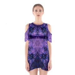 Fractal Symbol Pattern Design Shoulder Cutout One Piece Dress by Wegoenart