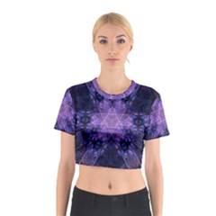 Fractal Symbol Pattern Design Cotton Crop Top by Wegoenart