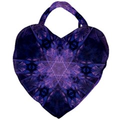 Fractal Symbol Pattern Design Giant Heart Shaped Tote by Wegoenart