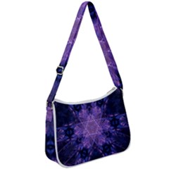 Fractal Symbol Pattern Design Zip Up Shoulder Bag