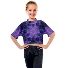 Fractal Symbol Pattern Design Kids Mock Neck Tee