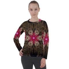 Fractal Background Design Abstract Women s Long Sleeve Raglan Tee