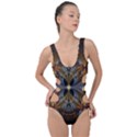 Fractal Art Abstract Pattern Side Cut Out Swimsuit View1