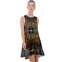 Fractal Art Abstract Pattern Frill Swing Dress