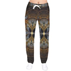 Fractal Art Abstract Pattern Women Velvet Drawstring Pants