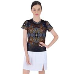 Fractal Art Abstract Pattern Women s Sports Top