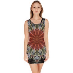 Fractal Floral Fantasy Flower Bodycon Dress by Wegoenart