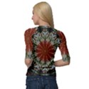 Fractal Floral Fantasy Flower Quarter Sleeve Raglan Tee View2