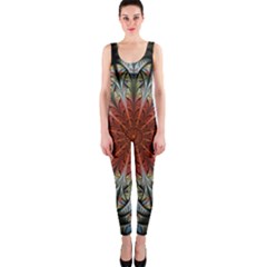 Fractal Floral Fantasy Flower One Piece Catsuit by Wegoenart