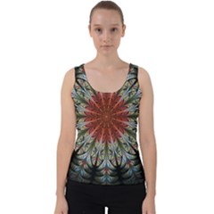 Fractal Floral Fantasy Flower Velvet Tank Top by Wegoenart