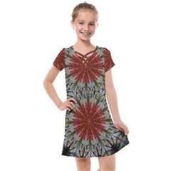 Fractal Floral Fantasy Flower Kids  Cross Web Dress by Wegoenart