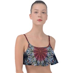 Fractal Floral Fantasy Flower Frill Bikini Top