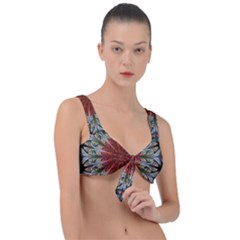 Fractal Floral Fantasy Flower Front Tie Bikini Top by Wegoenart