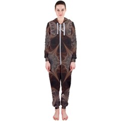 Fractal Abstract Star Pattern Hooded Jumpsuit (ladies)  by Wegoenart