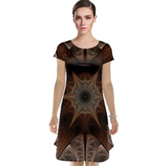 Fractal Abstract Star Pattern Cap Sleeve Nightdress by Wegoenart