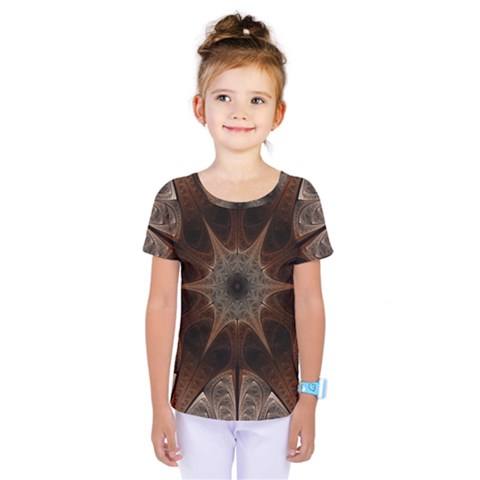 Fractal Abstract Star Pattern Kids  One Piece Tee by Wegoenart