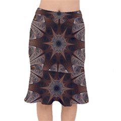 Fractal Abstract Star Pattern Short Mermaid Skirt by Wegoenart