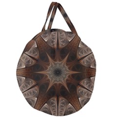 Fractal Abstract Star Pattern Giant Round Zipper Tote by Wegoenart