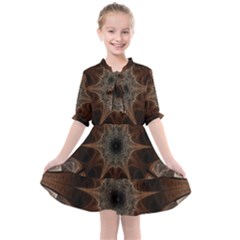 Fractal Abstract Star Pattern Kids  All Frills Chiffon Dress