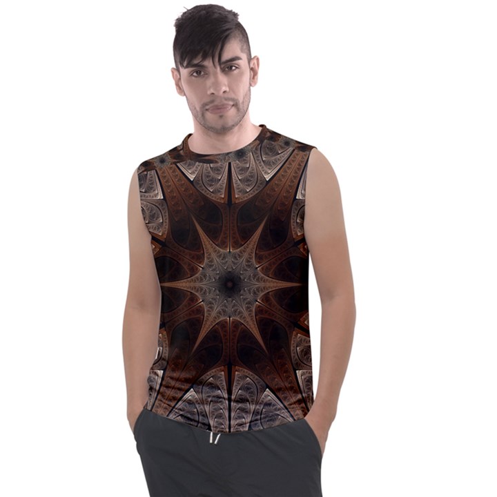 Fractal Abstract Star Pattern Men s Regular Tank Top