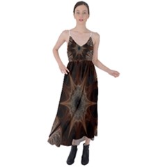 Fractal Abstract Star Pattern Tie Back Maxi Dress