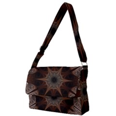 Fractal Abstract Star Pattern Full Print Messenger Bag (l)