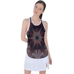 Fractal Abstract Star Pattern Racer Back Mesh Tank Top