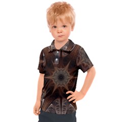 Fractal Abstract Star Pattern Kids  Polo Tee