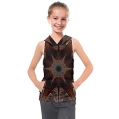 Fractal Abstract Star Pattern Kids  Sleeveless Hoodie