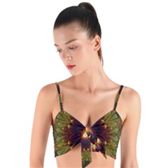 Art Abstract Fractal Pattern Woven Tie Front Bralet