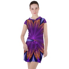 Art Abstract Fractal Pattern Drawstring Hooded Dress by Wegoenart