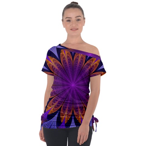 Art Abstract Fractal Pattern Tie-up Tee by Wegoenart