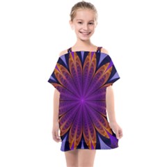 Art Abstract Fractal Pattern Kids  One Piece Chiffon Dress by Wegoenart