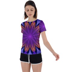 Art Abstract Fractal Pattern Back Circle Cutout Sports Tee by Wegoenart