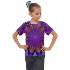 Art Abstract Fractal Pattern Kids  Mesh Piece Tee