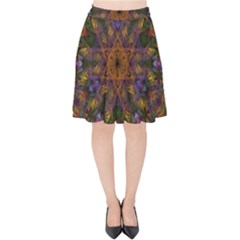 Fractal Abstract Background Pattern Velvet High Waist Skirt by Wegoenart