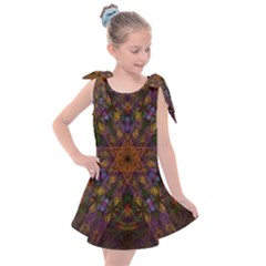 Fractal Abstract Background Pattern Kids  Tie Up Tunic Dress by Wegoenart