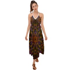 Fractal Abstract Background Pattern Halter Tie Back Dress 