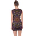 Fractal Abstract Background Pattern Lace Up Front Bodycon Dress View2